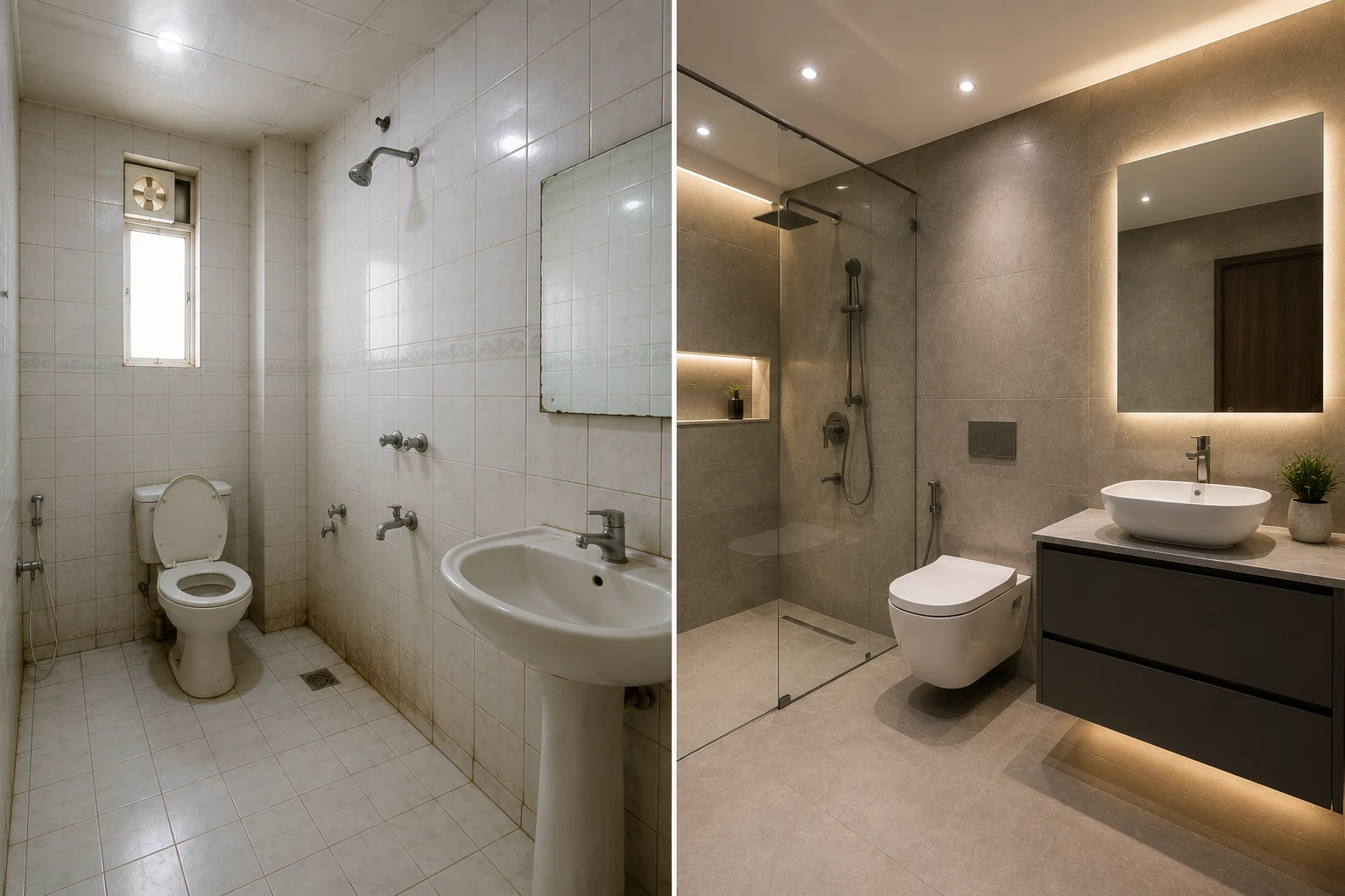 Bathroom Design Before and after