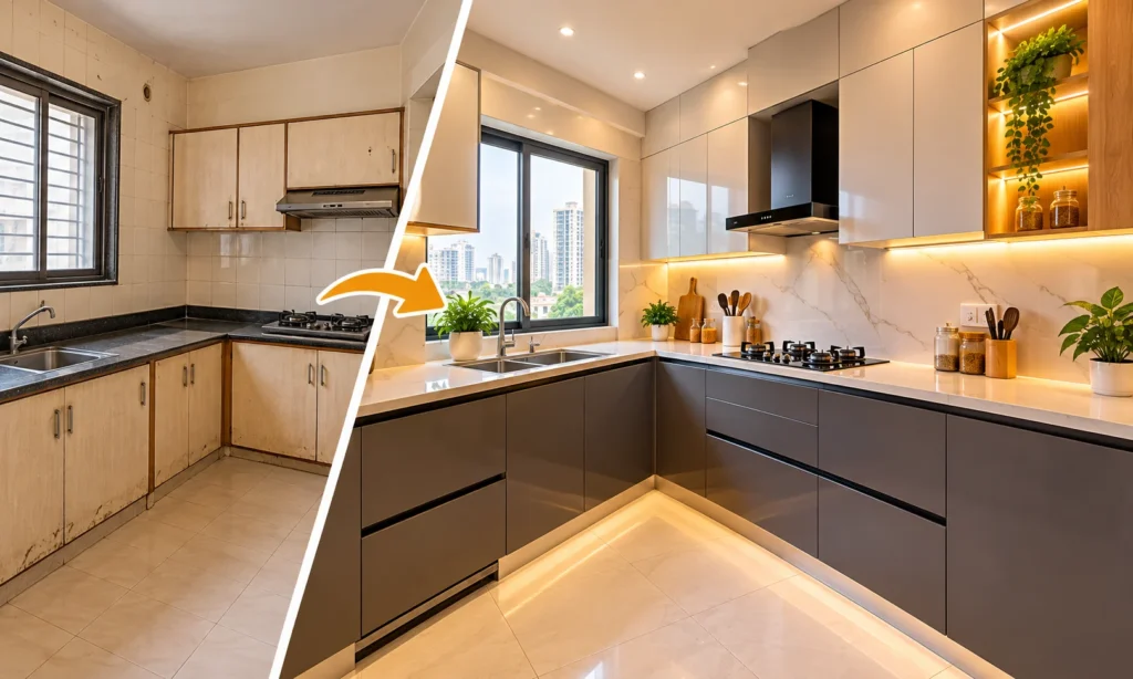 Old to Modern Kitchen Transformation
